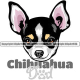 Chihuahua Dog Dad Color Puppy Head Purebred Pup Pedigree K9 Animal Portrait Doggy Face Cute Clipart SVG