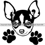 Chihuahua Dog Peeking Vector Design Smile Face Puppy Pup Pet Purebred Pedigree Vector Design Clipart SVG