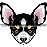 Chihuahua Dog Colorful Head Vector Design Happy Face Puppy Pup Pet Purebred Pedigree Design Element Clipart SVG