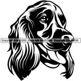 Cocker Spaniel Dog Head Vector Design With Long Hair Happy Smiling Face Puppy Pup Pet Purebred Pedigree Vector Clipart SVG