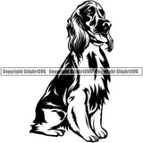 Cocker Spaniel Dog Sitting Vector Design With Long Hair Happy Smiling Face Puppy Pup Pet Purebred Pedigree Vector Clipart SVG