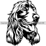 Cocker Spaniel Dog Head Vector Design With Long Hair Happy Happy Face Puppy Pup Pet Purebred Pedigree Design Element Clipart SVG