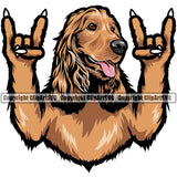 Cocker Spaniel Dog Colorful Rock And Roll Vector Design Smile Face Puppy Pup Pet Purebred Pedigree Vector Design Clipart SVG