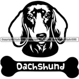 Dachshund Dog Vector Design With I Love My Dachshund Text Happy Smile Face Puppy Pup Pet Purebred Pedigree Vector Clipart SVG