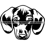 Dachshund Dog Head Vector Design Smile Face Puppy Pup Pet Purebred Pedigree Design Clipart SVG
