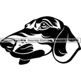 Dachshund Dog Happy Smiling Head Vector Design Puppy Pup Pet Purebred Pedigree Design Element Clipart SVG