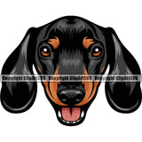 Dachshund Dog Head Vector Design Smiling Happy Face Puppy Pew Pup Pet Purebred Pedigree Design Clipart SVG