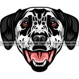 Dalmatian Dog Head Design Smiling And Happy Face Puppy Pup Pet Purebred Pedigree Design Clipart SVG