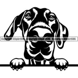 Dobermann Pinscher Dog Peeking Design Smile Happy Face Dog Paw Puppy Pup Pet Purebred Pedigree Vector Design Clipart SVG