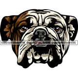 English Bulldog Puppy Head Purebred Pup Pedigree Vector Canine K-9 K9 Animal Portrait Clipart SVG