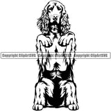 English Cocker Spaniel Dog Begging Design Puppy Head Purebred Pup Pedigree Canine K-9 K9 Clipart SVG