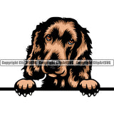 English Cocker Dog Spaniel Peeking Puppy Head Purebred Pup Pedigree Mascot Canine K-9 K9 Animal Portrait Clipart SVG