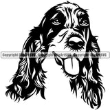 English Cocker Spaniel Dog Design Head Puppy Head Purebred Pup Pedigree Vector  Canine K-9 K9 Animal Clipart SVG