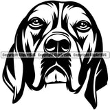 English Pointer Dog Head Design Puppy Head Purebred Pup Pedigree Mascot Canine K-9 K9 Animal Clipart SVG