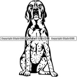 English Pointer Dog Sitting Design Puppy Head Purebred Pup Pedigree Vector Canine K-9 K9 Animal Clipart SVG