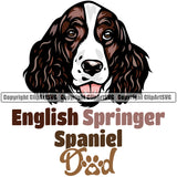 English Springer Spaniel Dog Dad Color Design Puppy Head Purebred Pup Pedigree Vector Canine K-9 K9 Clipart SVG