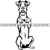 Fox Terrier Dog Begging Canine K-9 K9 Animal Portrait Doggy Face Cute Vector Head Purebred Pup Pedigree Clipart SVG