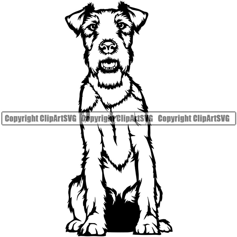 Fox Terrier Dog Cute Face Animal Canine K-9 K9 Animal Portrait Vector Puppy Head Purebred Pup Pedigree Clipart SVG