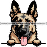 German Shepherd Dog Puppy Pedigree Purebred Head Canine K-9 K9 Animal Portrait Doggy Clipart SVG