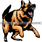 German Shepherd Dog Angry Face Beware Of Dog Sign Color Animal Portrait Doggy Face Cute K9 Purebred Pup Pedigree Clipart SVG