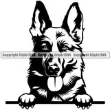 German Shepherd Dog Puppy Head Pup Pedigree Purebred Animal Portrait Doggy Face Cute Clipart SVG