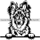 German Shepherd Dog Peeking Cute Face Animal Head Design Puppy Head Purebred Pup Pedigree Portrait Doggy Face Cute Clipart SVG