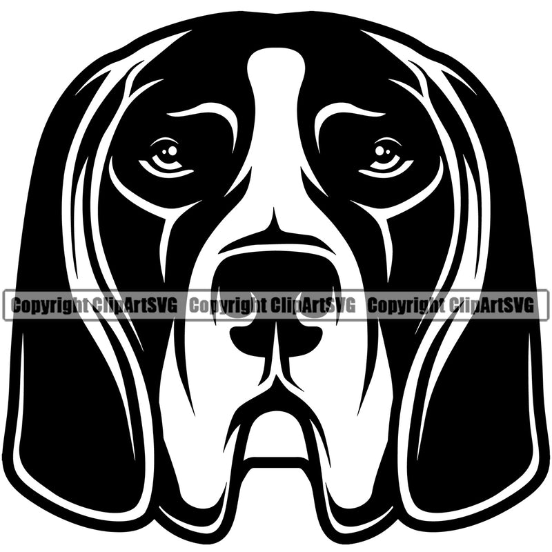 German Shorthaired Pointer Dog Head Design Puppy Pup Purebred Pedigree Canine K-9 K9 Animal Portrait Doggy Face Cute Vector Clipart SVG