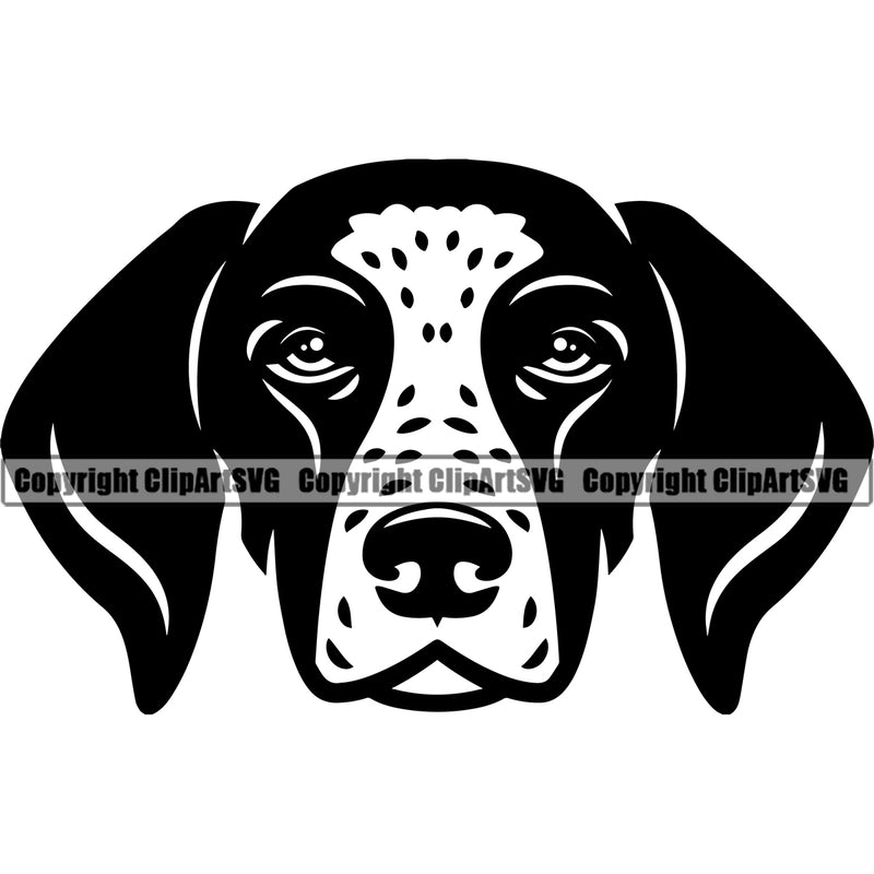 German Shorthaired Pointer Dog Head Puppy Head Purebred Pedigree Vector K9 Animal Portrait Doggy Face Cute Clipart SVG