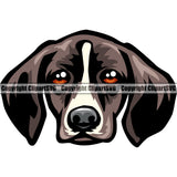 German Shorthaired Pointer Dog Head Vector Design Element Puppy Head Purebred Pedigree K9 Animal Portrait Clipart SVG