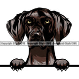 German Shorthaired Pointer Dog Peeking Color Design Puppy Head Pedigree Purebred Vector K9 Animal Clipart SVG