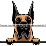 Great Dane Dog Peeking Design Puppy Head Purebred Pup Pedigree Vector K9 Animal Portrait Doggy Face Cute Clipart SVG
