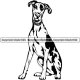 Great Dane Dog Sitting Design Animal Puppy Head Purebred Pup Pedigree Vector K9 Animal Portrait Doggy Face Cute Clipart SVG