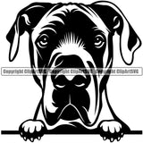 Great Dane Dog Peeking Face Vector Black Head Design Portrait Doggy Face Cute K9 Purebred Pup Pedigree Canine Clipart SVG