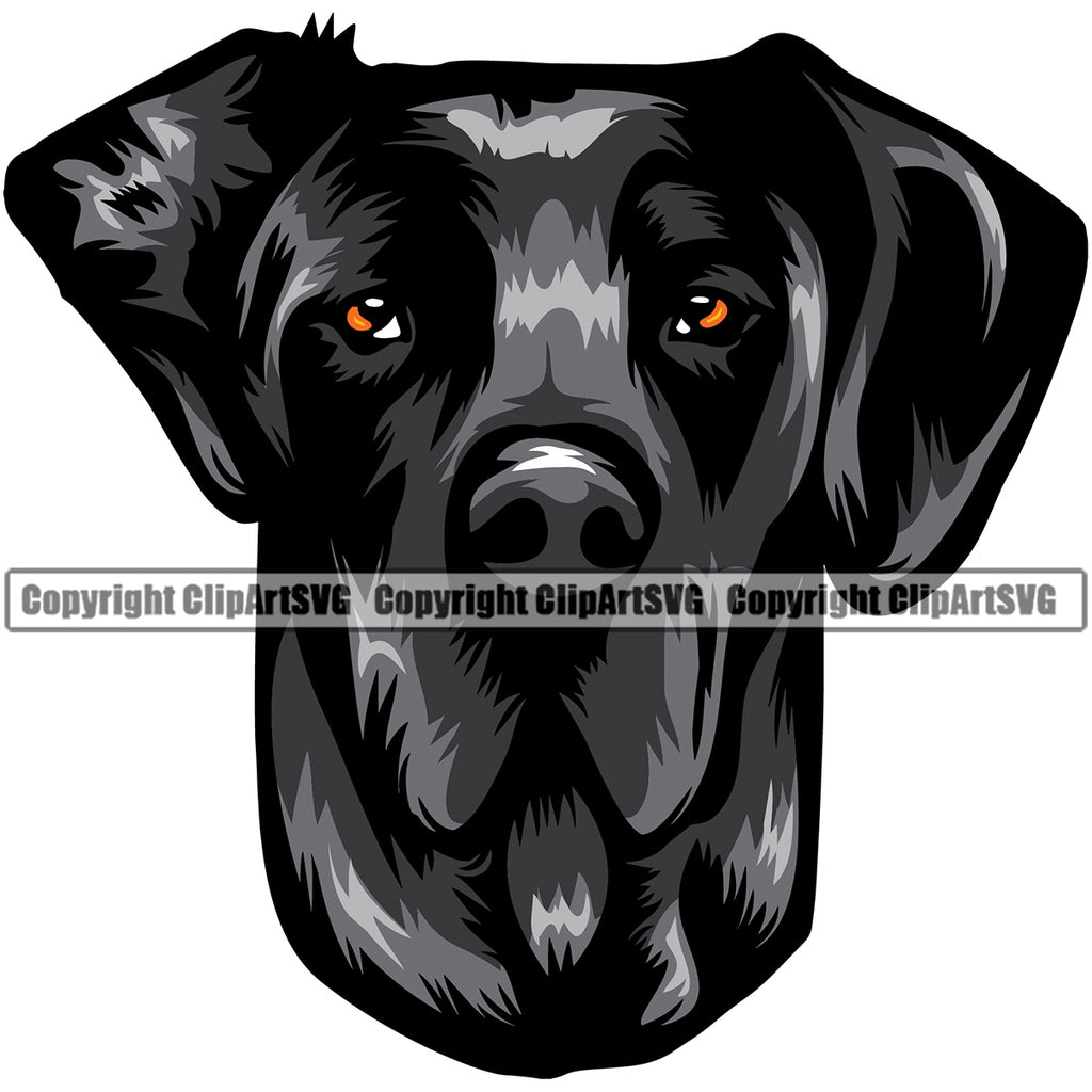 Great Dane Dog Black Color Head Design Animal Face Puppy  Purebred Pup Pedigree Vector Portrait Doggy Face Cute Clipart SVG