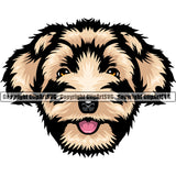 Havanese Dog Color Head Design Puppy Pup Head Purebred Pedigree Vector Canine K-9 K9 Animal Portrait Doggy Clipart SVG