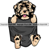 Havanese Dog Hanging From Shirt Pocket Design T-Shirt Animal Tshirt Vector Canine K9 Animal Portrait Doggy Puppy Pup Head Purebred Pedigree Clipart SVG