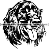 Irish Setter Dog Head Design Canine K-9 K9 Animal Portrait Doggy Face Vector Head Purebred Pedigree Clipart SVG