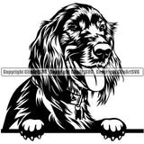 Irish Setter Dog Peeking Design Canine K9 Animal Portrait Doggy Face Cute Vector Head Purebred Pedigree Clipart SVG