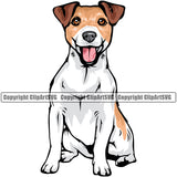 Jack Russell Terrier Dog Cute Face Animal Design Puppy Head Purebred Pup Pedigree Vector Animal Portrait Doggy Face Cute Clipart SVG