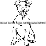 Jack Russell Terrier Dog Portrait Doggy Face Cute Animal Head Purebred Pup Pedigree Vector Canine Clipart SVG