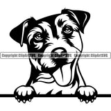 Jack Russell Terrier Dog Smiling Face Peeking Design Canine K-9 K9 Animal Portrait Doggy Face Cute Puppy Pup Head Purebred Pedigree Clipart SVG