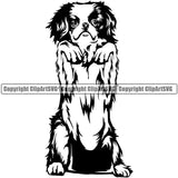 Japanese Chin Dog Begging Design Canine K-9 K9 Animal Portrait Doggy Face Cute Vector Puppy Purebred Pedigree Clipart SVG