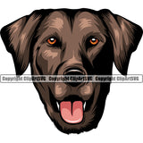 Labrador Dog Brown Color Head Design Pup Head Purebred Pedigree Vector Canine K-9 K9 Animal Portrait Doggy Clipart SVG