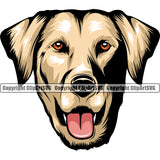 Labrador Dog Yellow Color Head Design Canine K-9 K9 Animal Portrait Doggy Vector Face Head Purebred Pedigree Clipart SVG