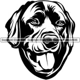 Labrador Dog Head Design Element Portrait Doggy Face Cute Puppy Pup Head Purebred Pedigree  Canine K-9 K9 Animal Clipart SVG