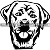 Labrador Dog Head Design Element Purebred Pedigree Canine K-9 K9 Animal Portrait Doggy Face Cute Puppy Clipart SVG