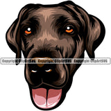 Labrador Brown Color Dog Design Puppy Pup Head Purebred Animal Portrait Doggy Face Cute Pedigree Canine K-9 K9 Vector Clipart SVG
