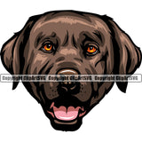 Labrador Retriever Brown Color Dog Head Design Element Purebred Pedigree Canine K-9 K9 Animal Puppy Pup Portrait Doggy Face Cute Clipart SVG