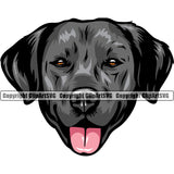 Labrador Retriever Dog Black Color Design Purebred Pedigree K-9 K9 Animal Portrait Doggy Face Cute Canine Canine Puppy Clipart SVG