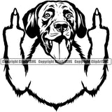 Labrador Retriever Dog Middle Finger Sign Puppy Pup Head Purebred Pedigree Canine K-9 K9 Animal Portrait Doggy Design Clipart SVG